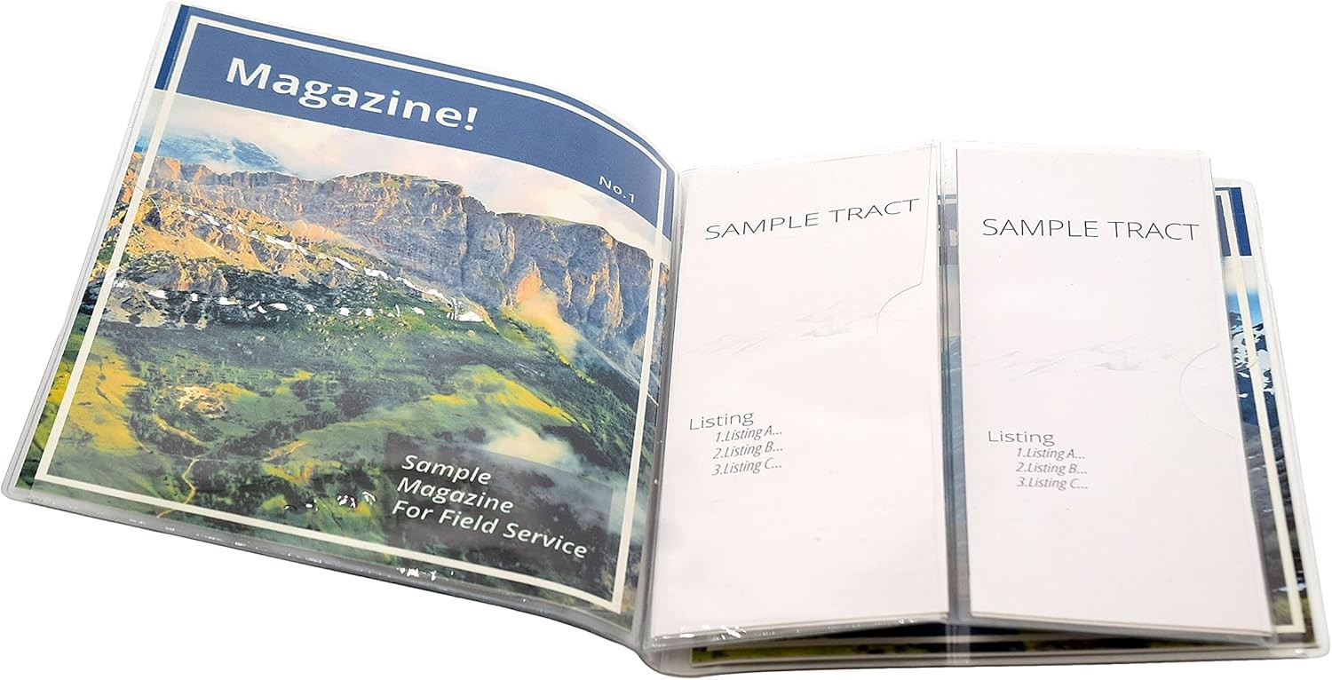 ASVP Shop JW Field Service Vinyl Magazine and Tract Organizer Holder Clear