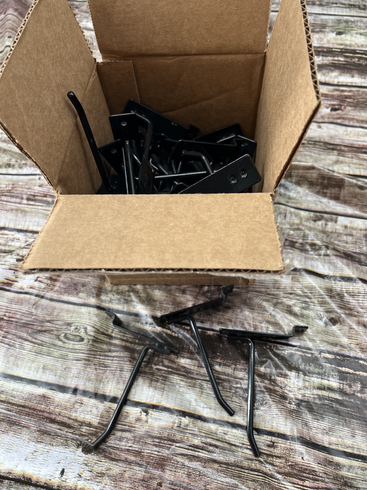 Lot of 38 Black 4" Heavy Duty Slatwall Panel Hooks W/Bottom Solder/Slight Curve