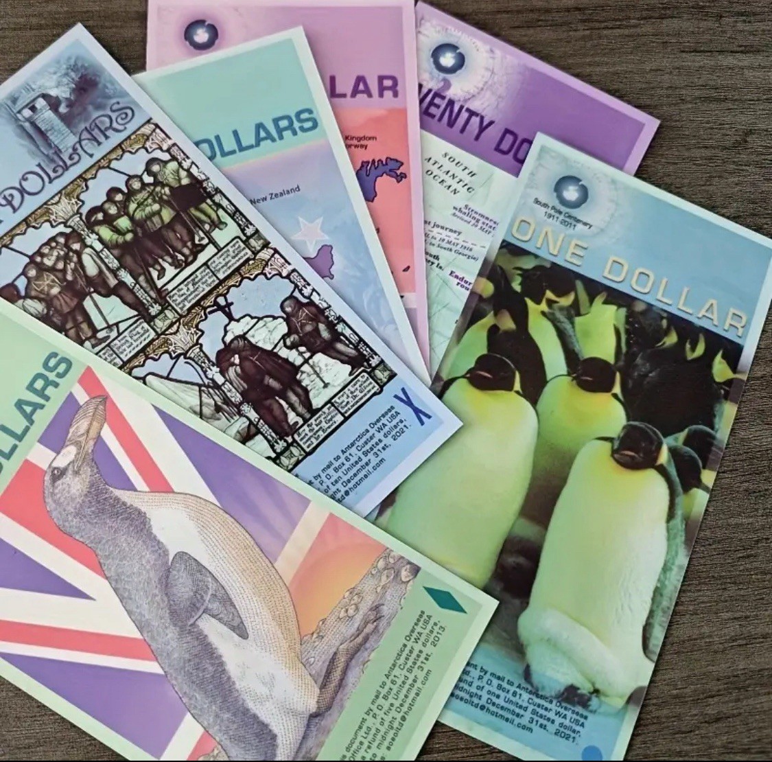 🇦🇶Antarctica Banknotes (6 Pieces) *$1,2,3,5,10,20* UNC Dollars