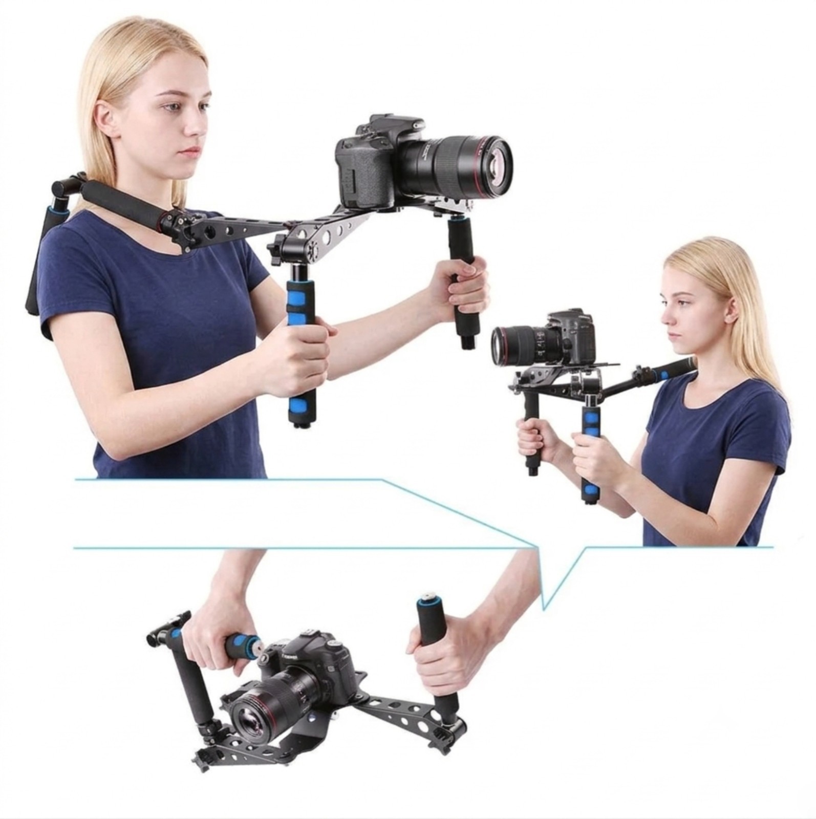 DSLR RIG Video Camera Stabilizer Movie Kit Shoulder Mount Foldable HDV 4K Canon