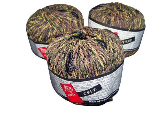 Muench Yarns Cruz Skien Green Brown Lot 100 Set of 3 Made in Italy