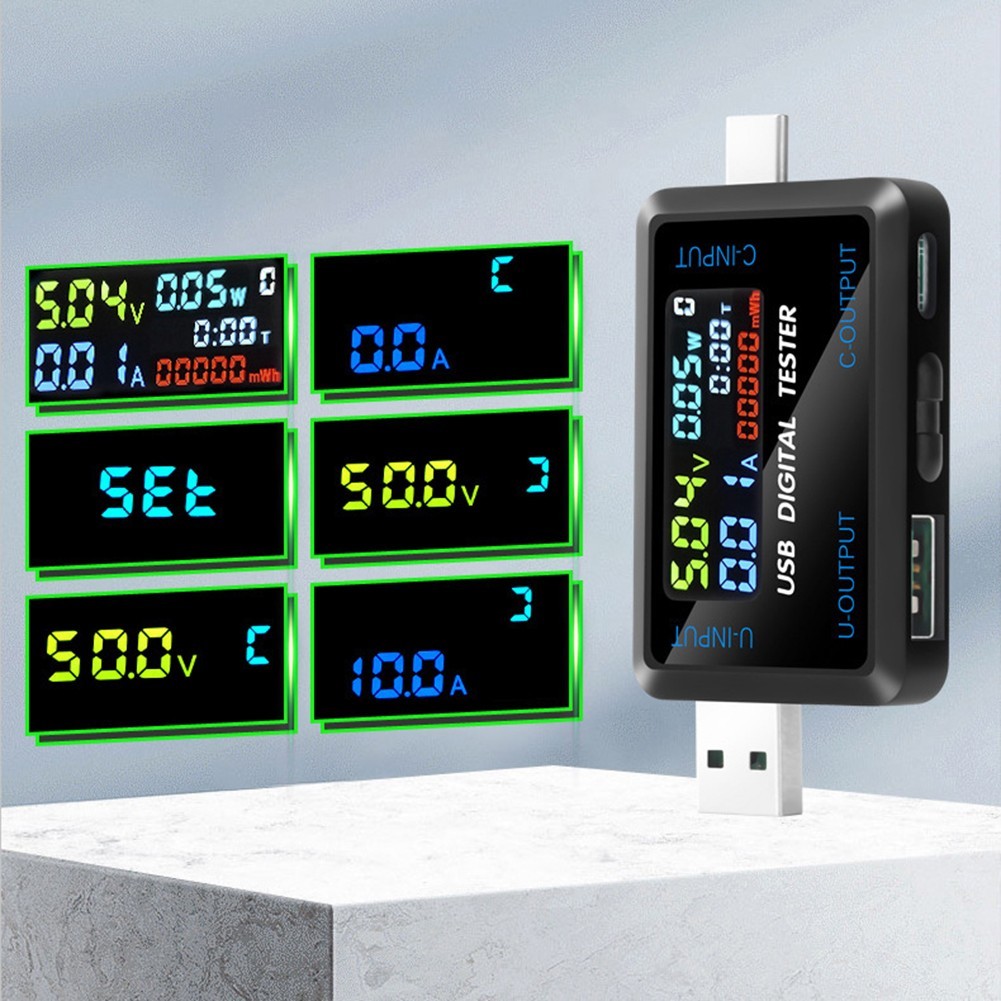 10 in 1 Digital USB Tester for Accurate Measurement of Electrical Parameters