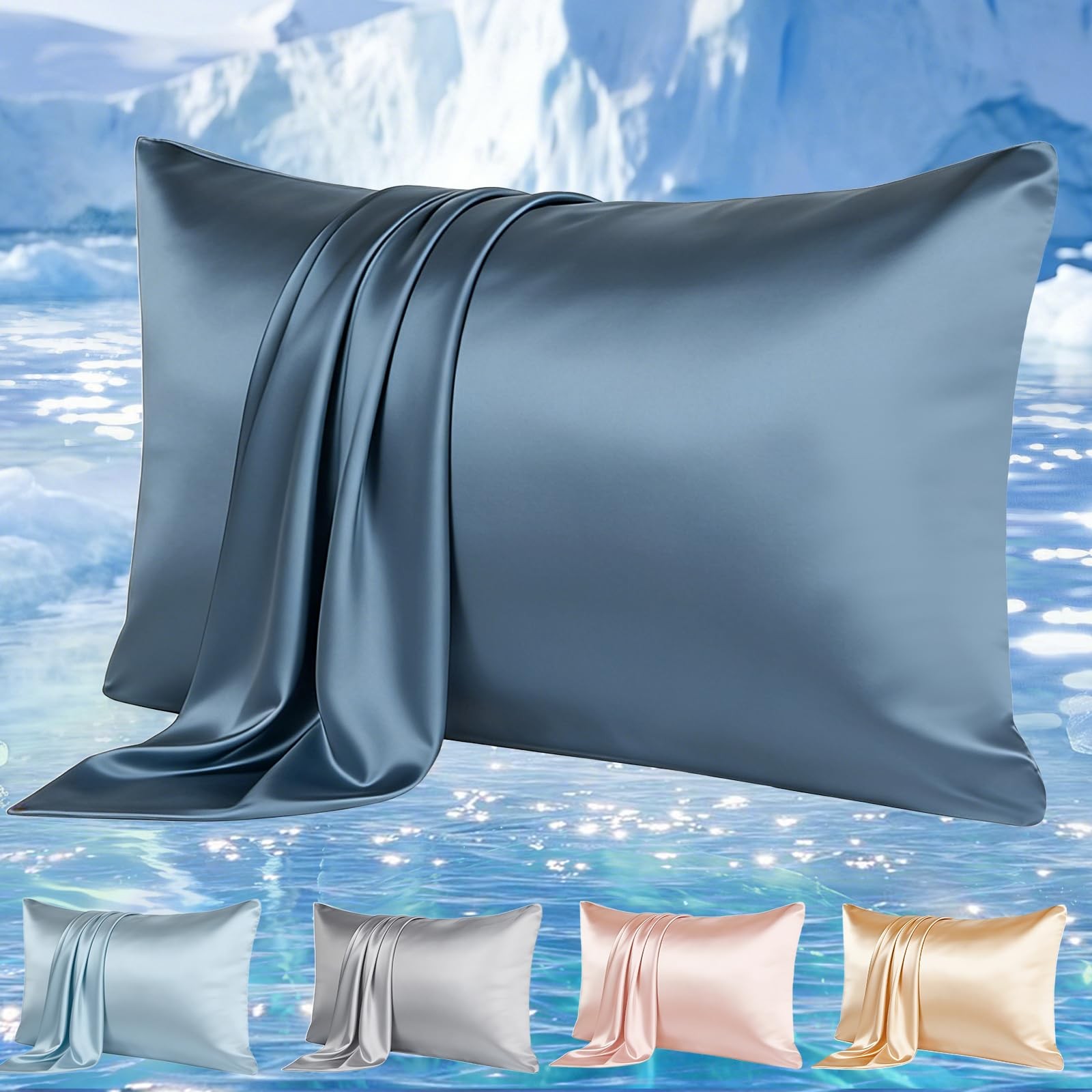 Cooling Pillowcases Set of 2 for Hot Sleeper, Night Sweats Beauty Sleep Reduc...
