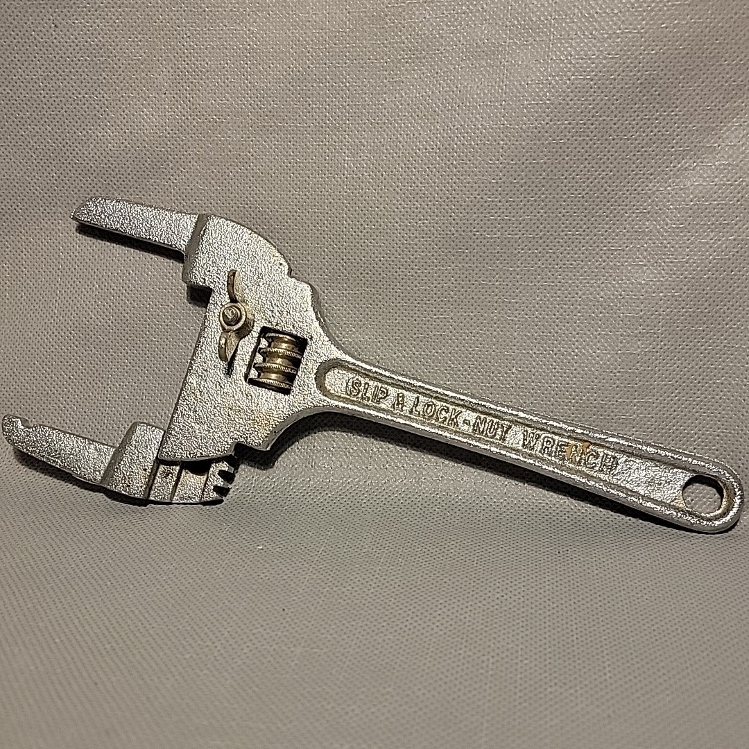 Plumbers Wrench Slip and Lock Nut Wrench Vintage Adjustable Mechanic Tool