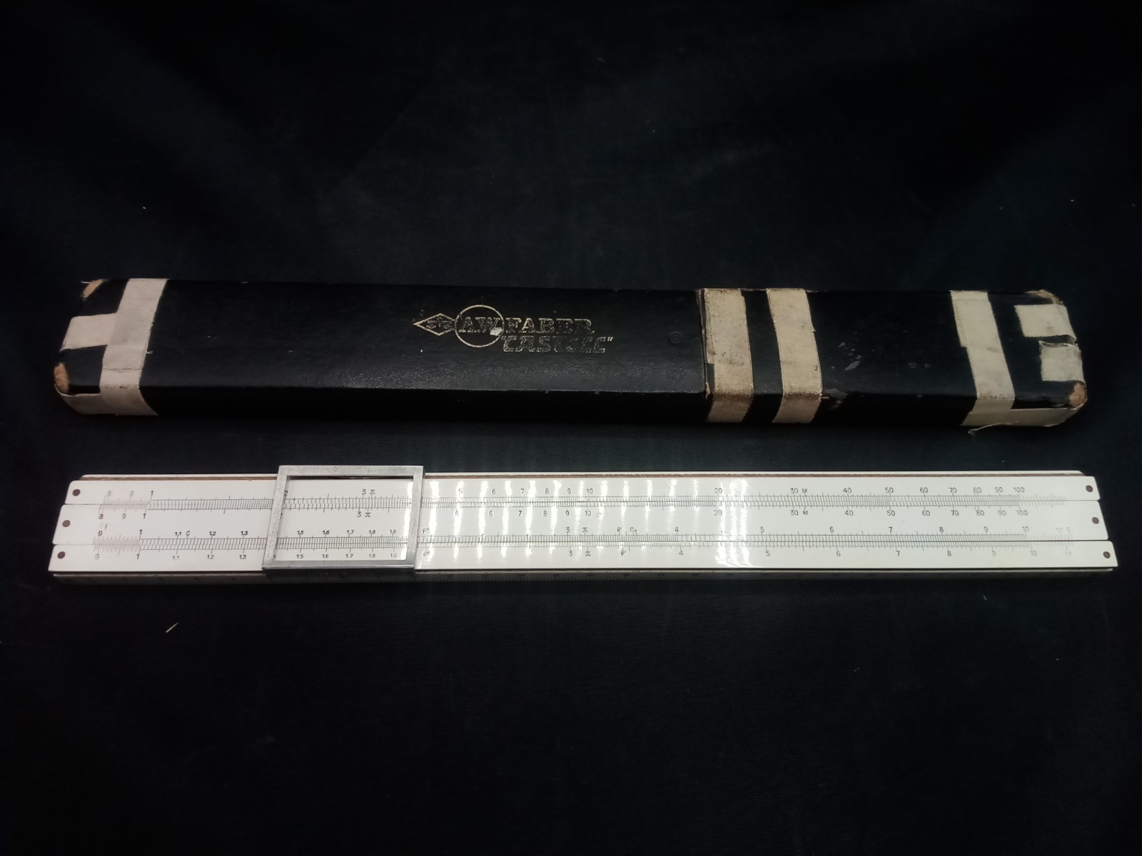 A.W. Faber Castell 360 Engineer's Slide Rule With Original Case Bavaria c.1930