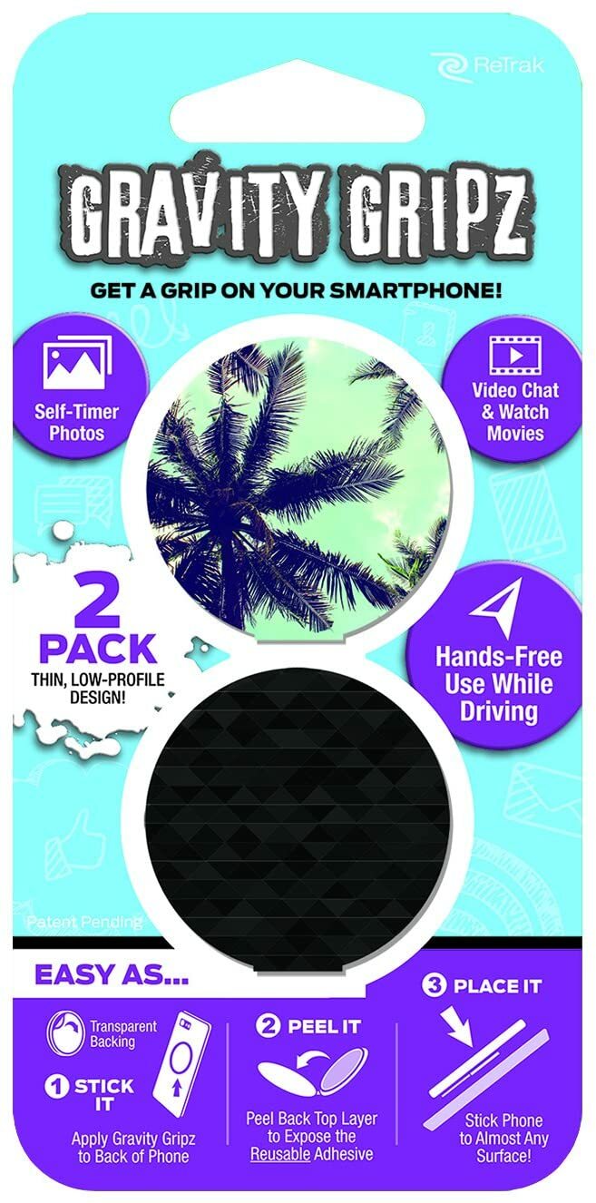 New Retrak Gravity Gripz 2-Pack Set, Palm and Black