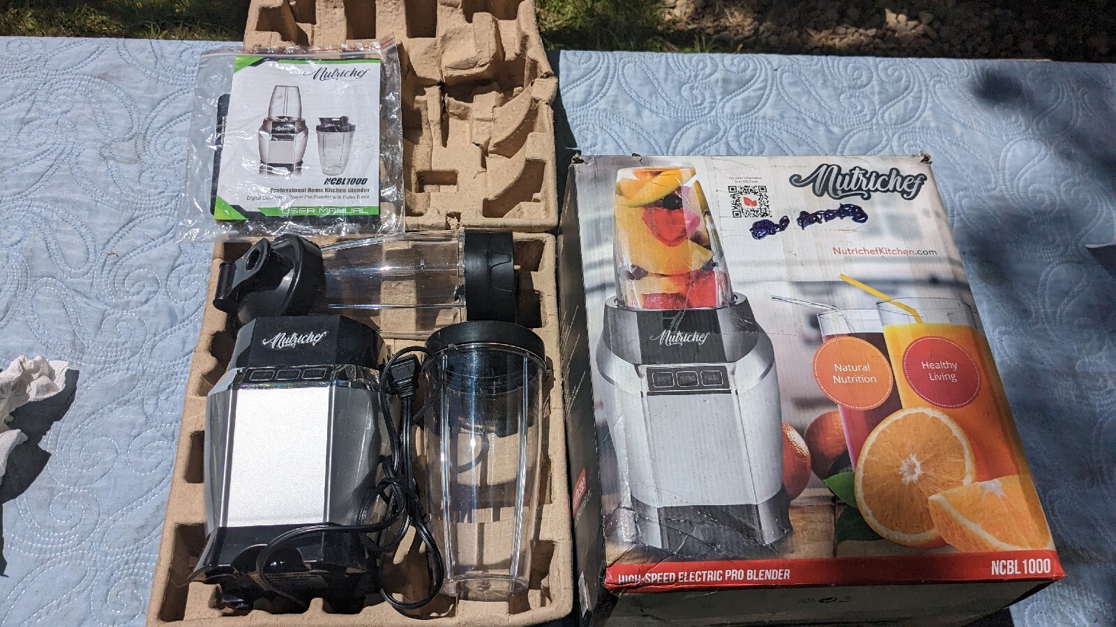 NutriChef NCBL1000 Professional Home Kitchen Power Pro Mini Blender New Unused