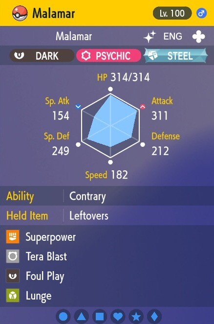 Pokemon Scarlet and Violet 6iv Shiny Max EV Malamar