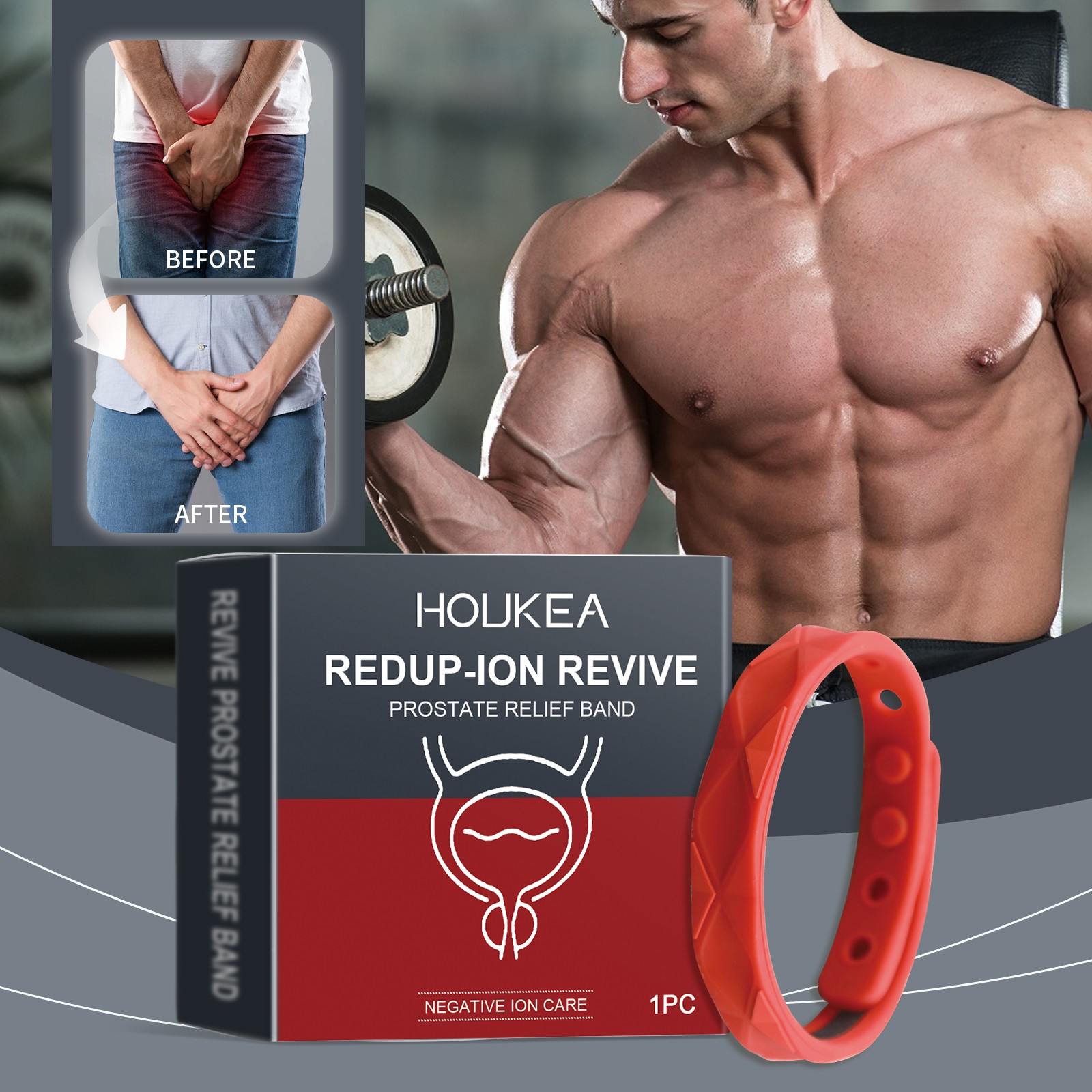 Prostate Relief Bracelet Men’s Health Wristband Pain Relief Sleep Aid Silicone