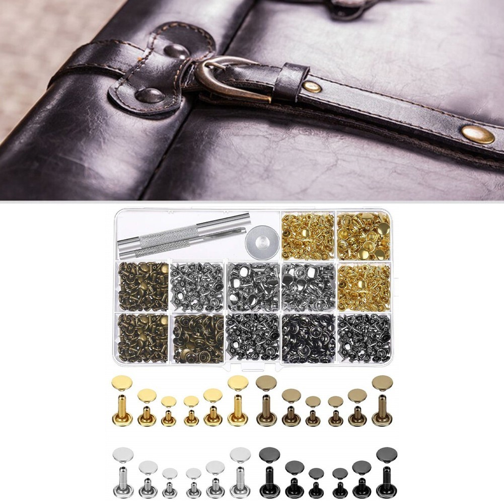 480 Sets Leather Cap Rivet with Installation Tools for Crafting and Repairs
