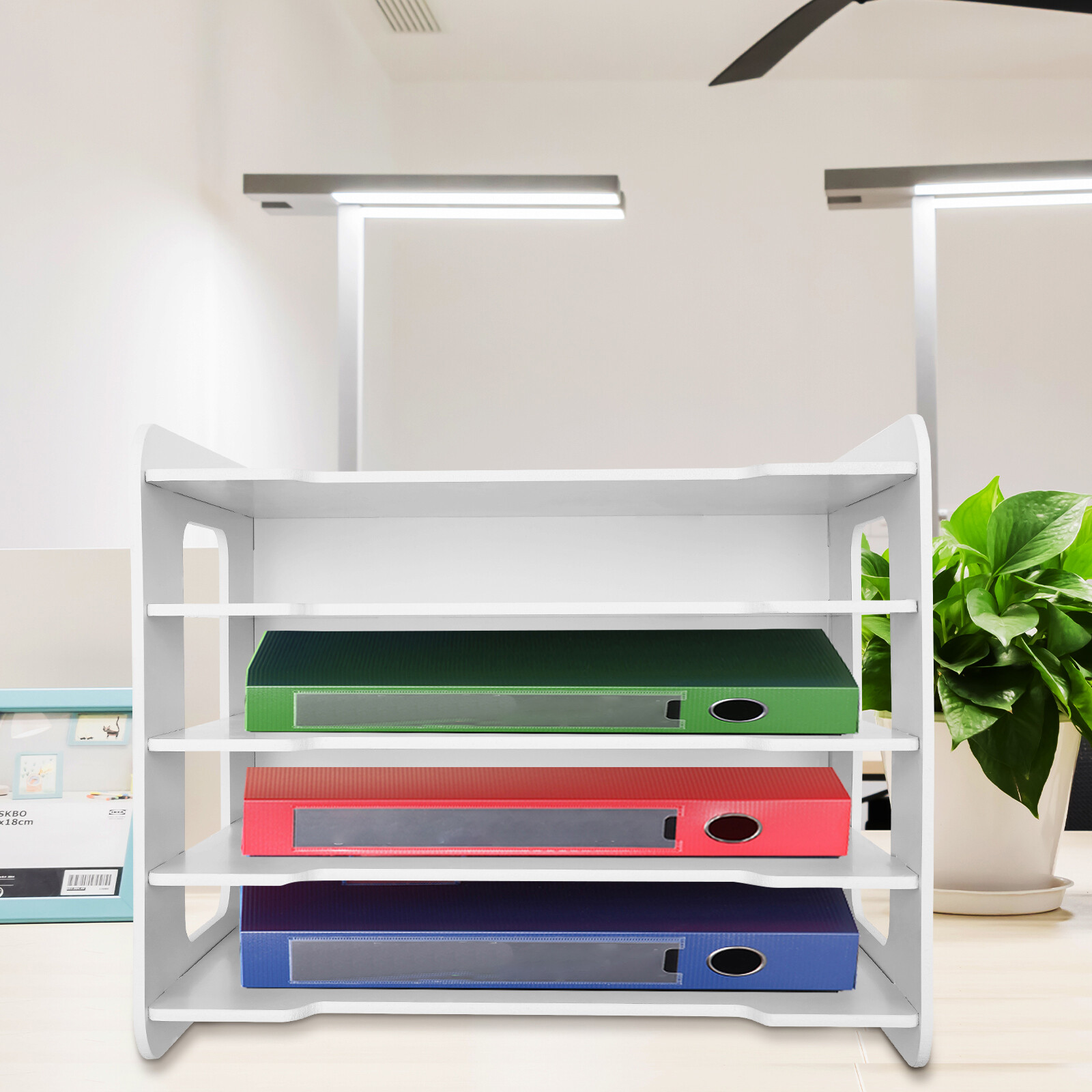 Stackable File Organizer Tray Desk Desktop Paper Document Tray Holder 5 Tiers