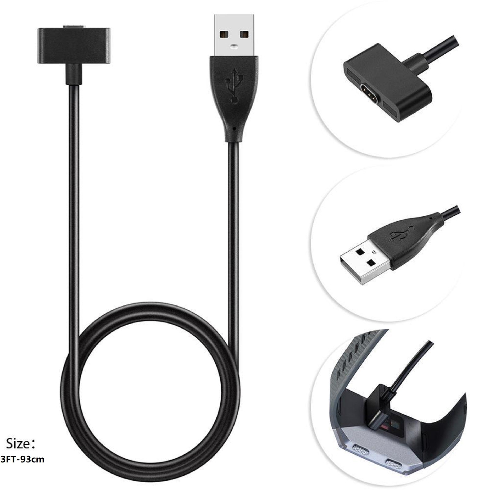 New 5V 1A Magnetic USB Charger Charging Cable Cord for Fitbit Ionic Smartwatch