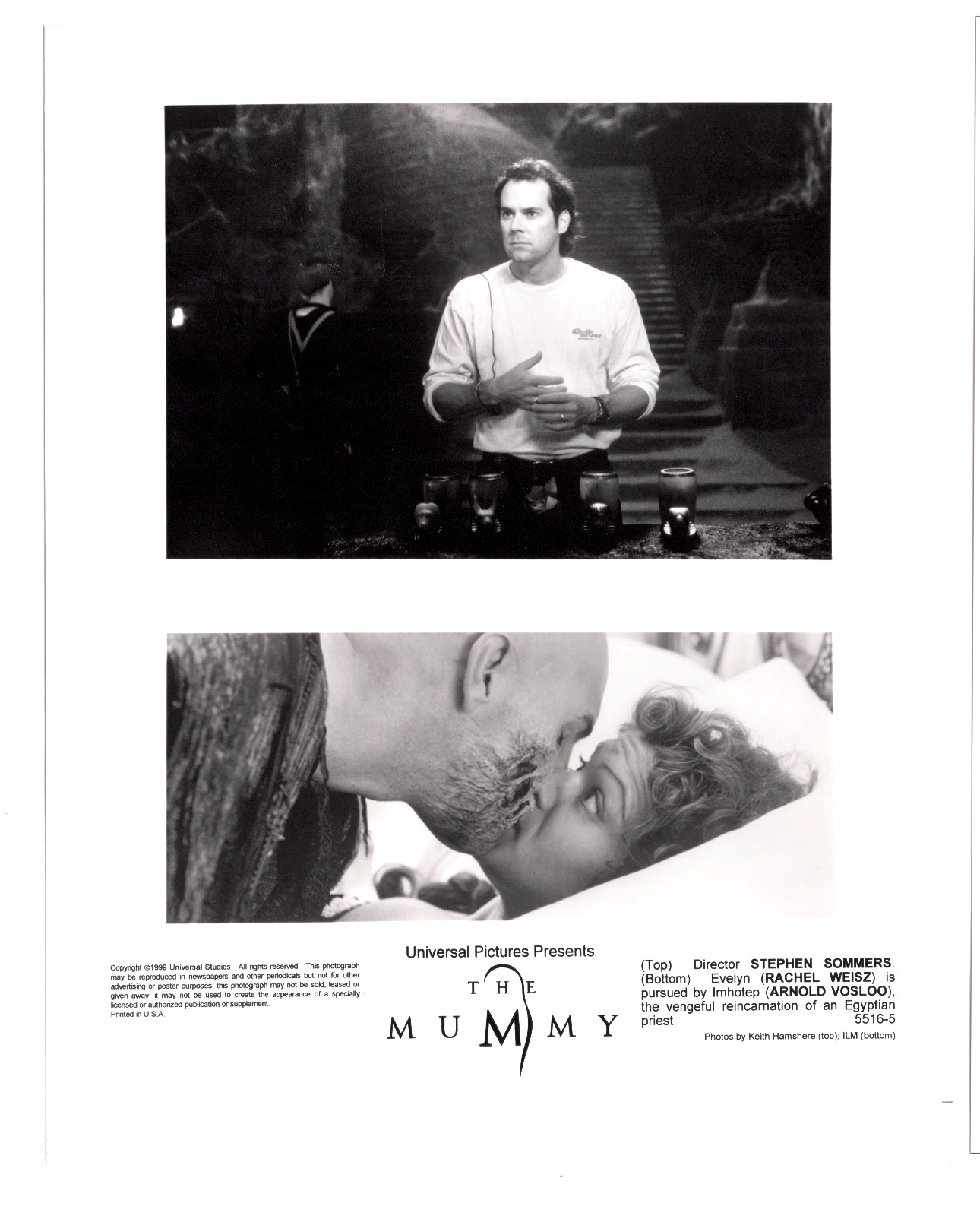 THE MUMMY 1999 ORIGINAL HORROR MOVIE PHOTO STEPHEN SOMMERS DIRECTOR RACHEL WEISZ