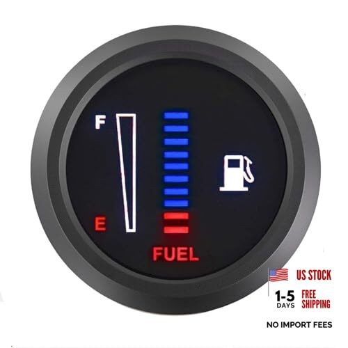 52mm Fuel Level Gauge, Universal 12V/24V 2" LED Display for Boat RV 240-33ohm