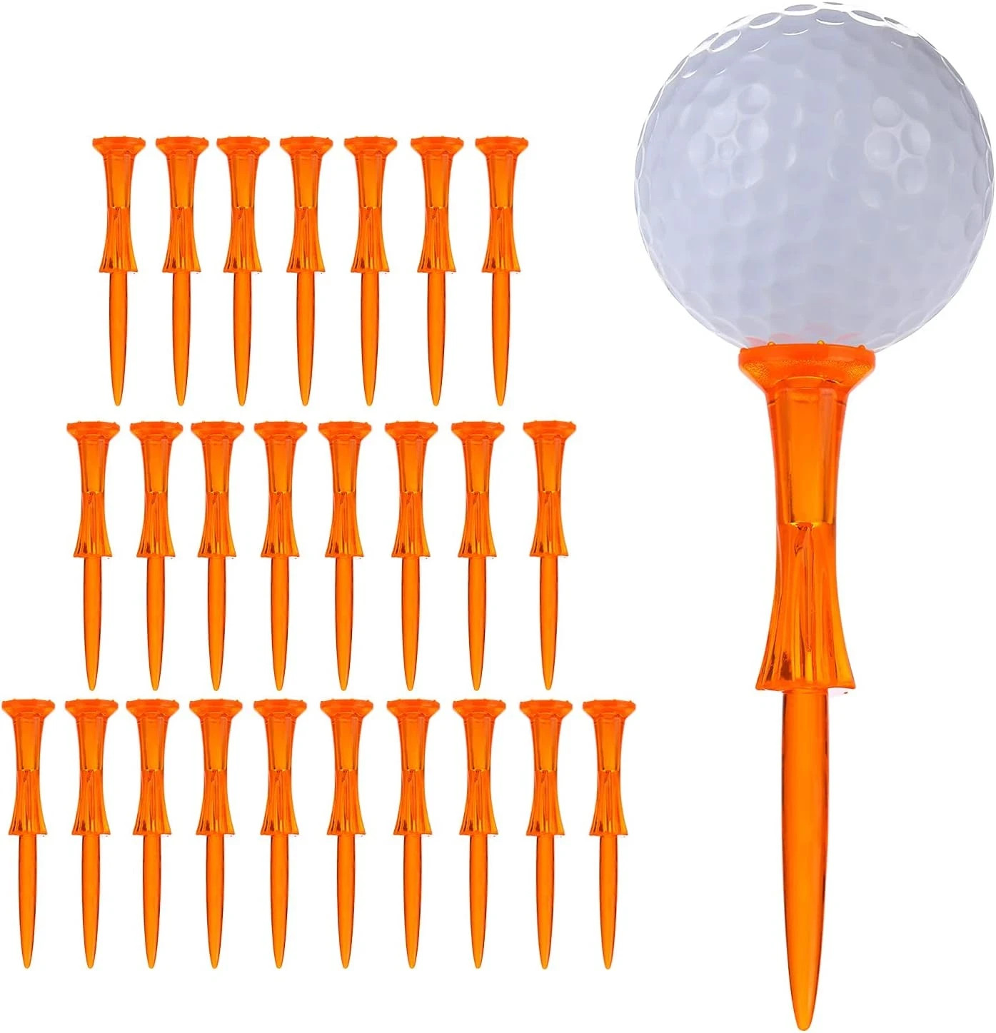 Golf Tees 3-1/4’’ 50 Count Plastic Golf Tees Reduced Friction & Side Spin Profes