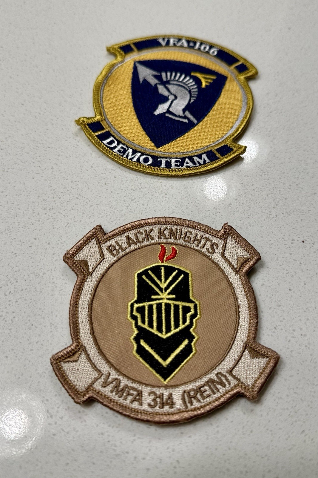 Set of 2 US Navy Patch VFA-106 Sew-On & Black Knights Hook & Loop