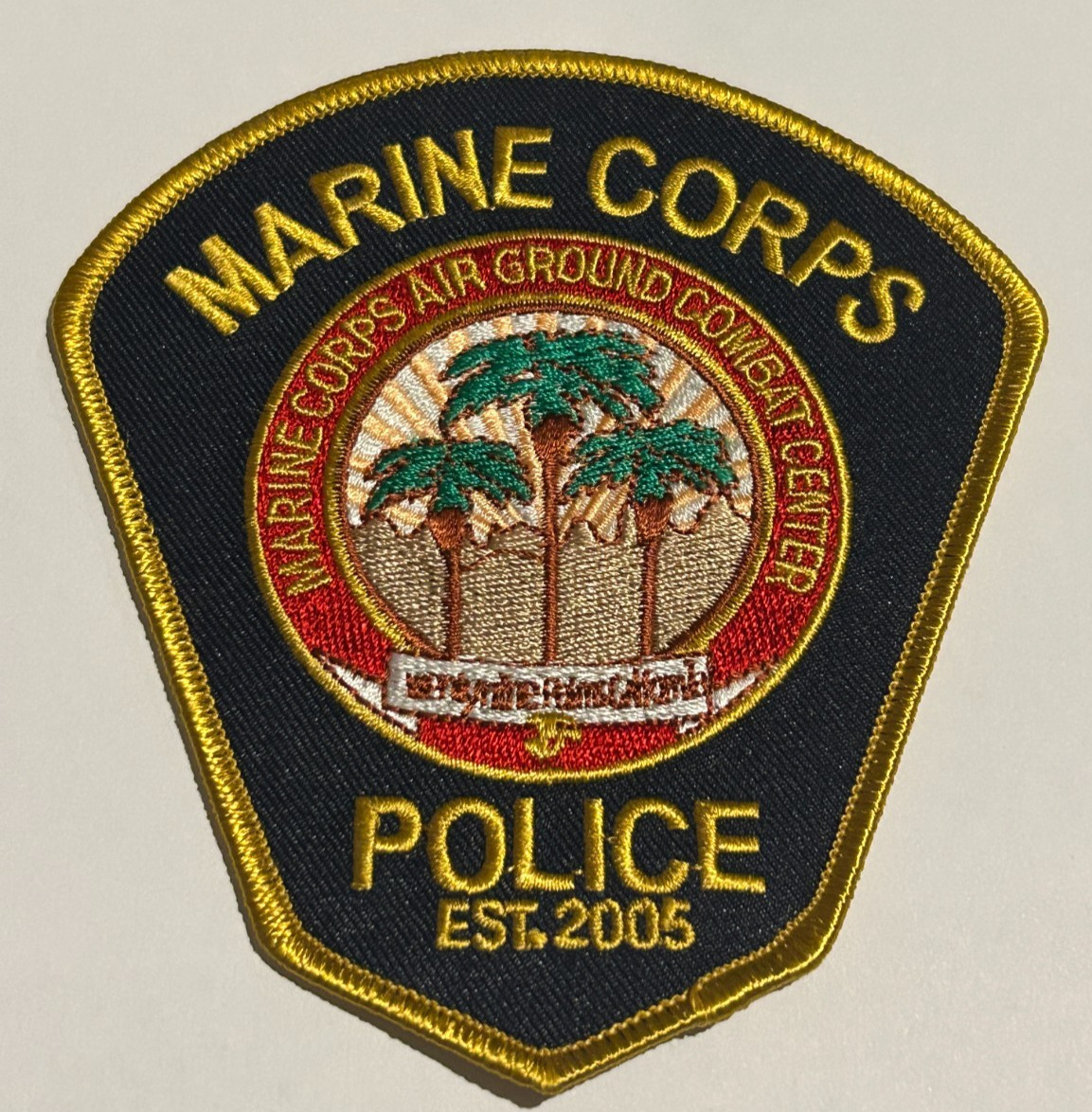 USMC Marine Corps Air Ground Combat Center Twenty Palms CA Police Patch Unused