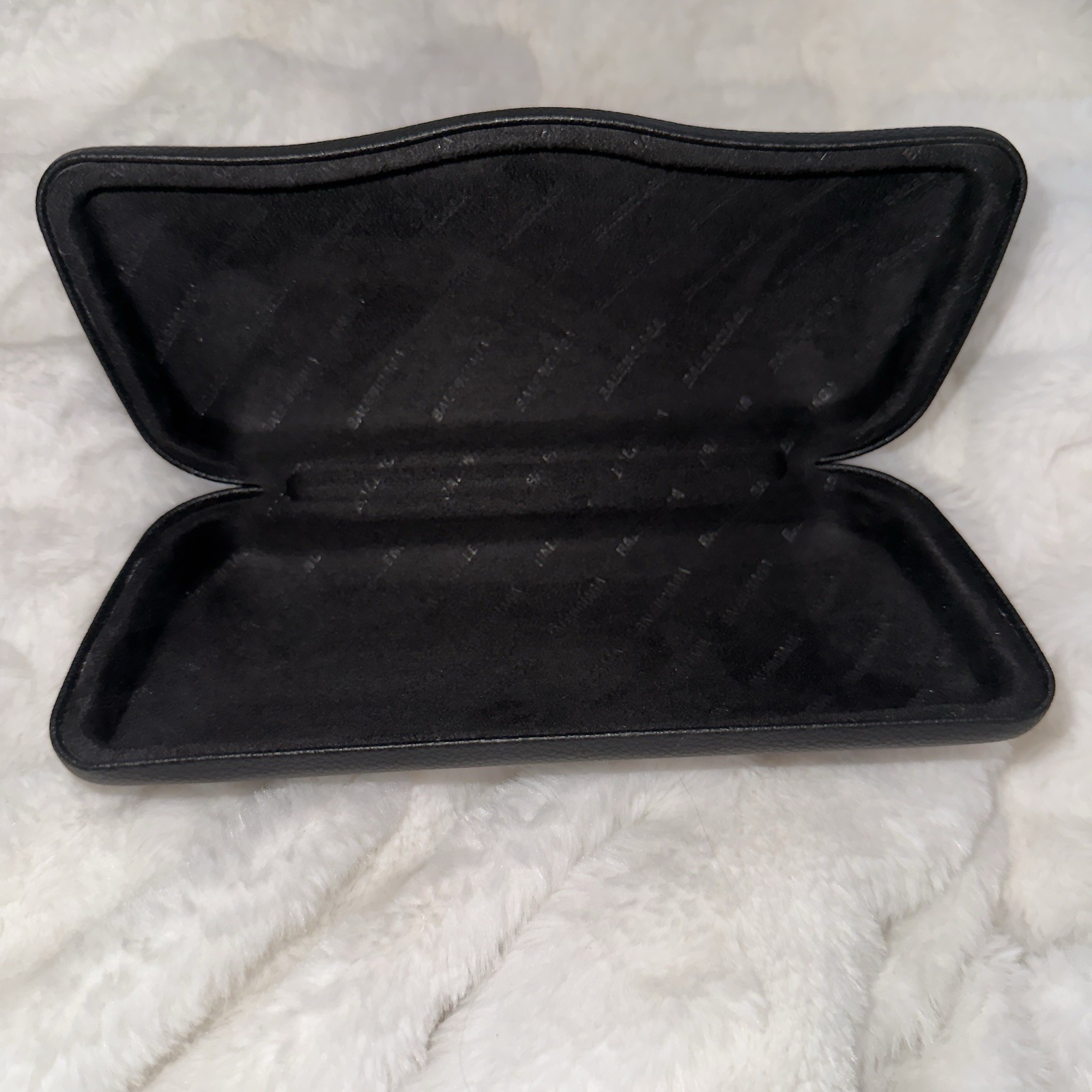 BALENCIAGA Empty Hard Clamshell Sunglasses Case Authentic Black Geometric NEW