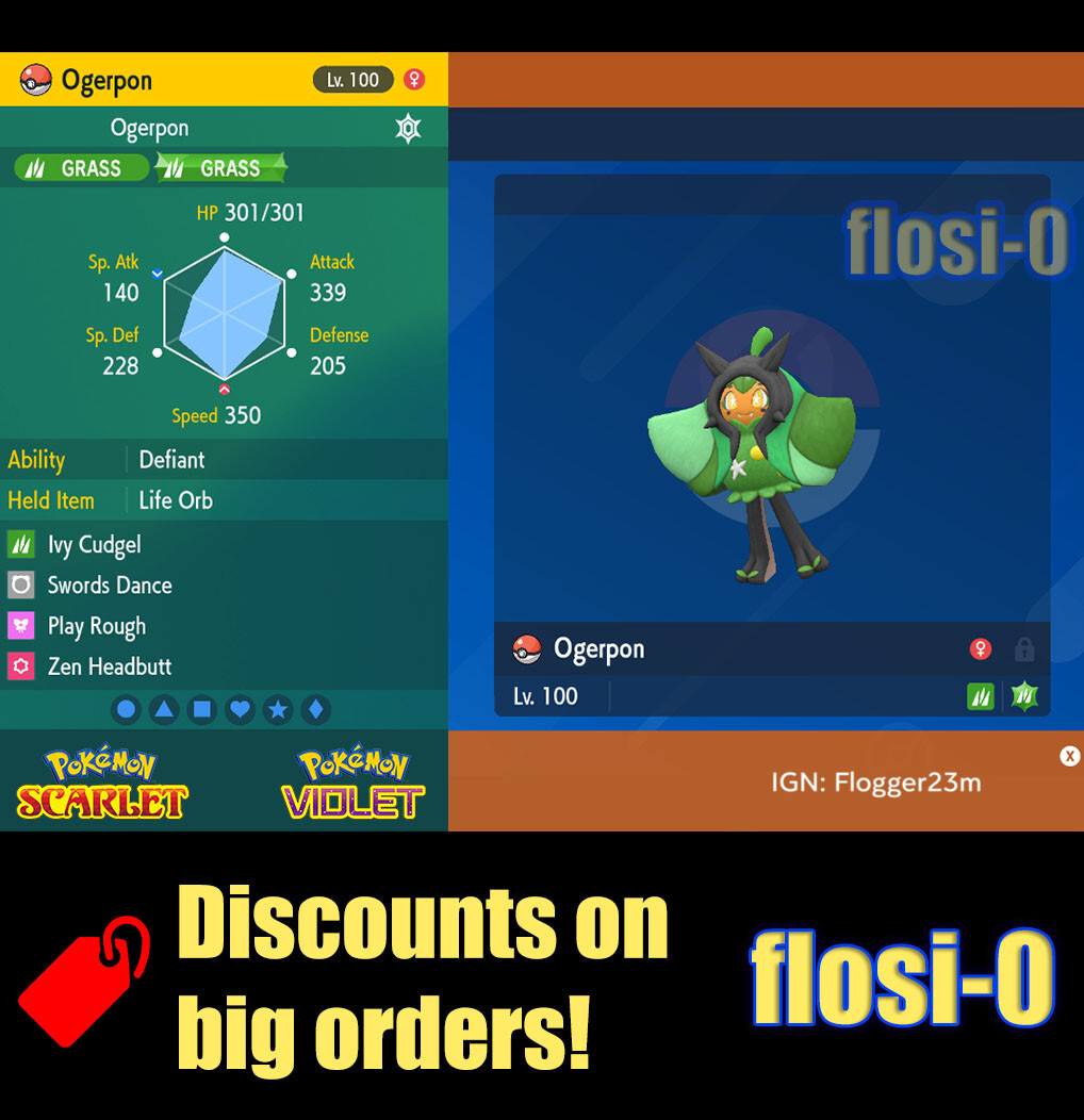 6IV Ogerpon Teal Mask Form Pokemon Scarlet and Violet