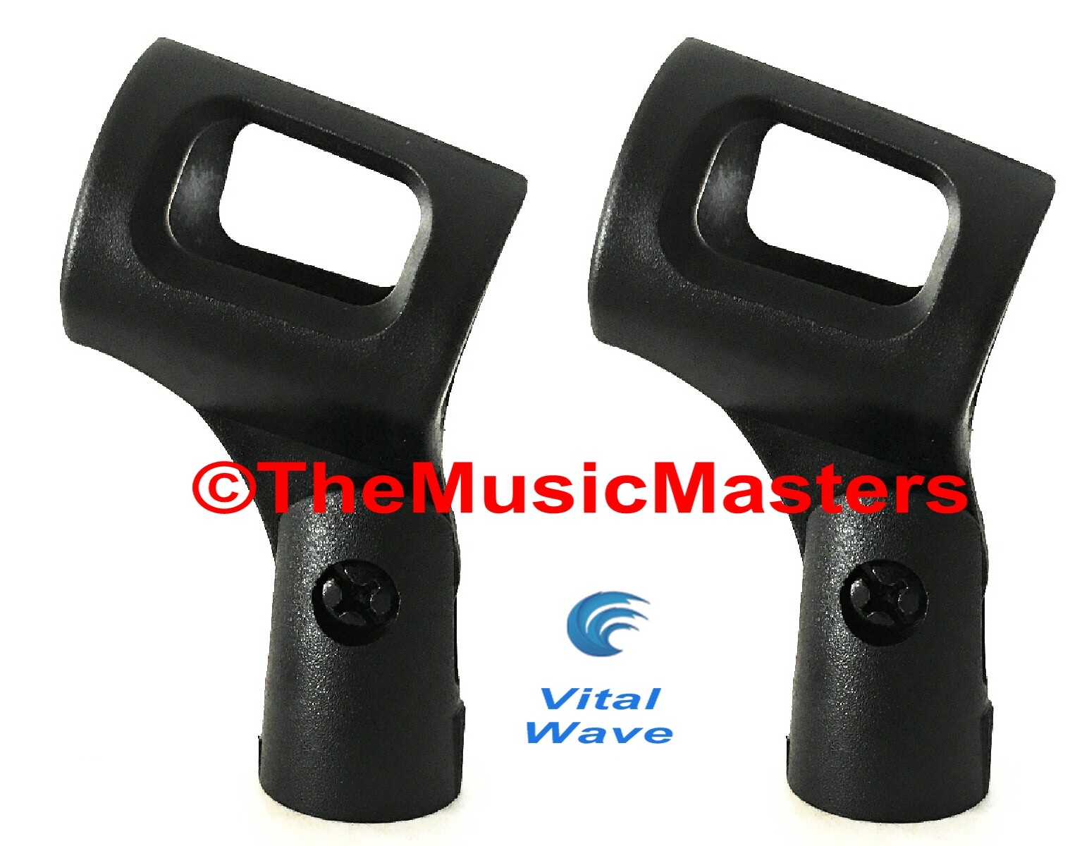 (2) Handheld MICROPHONE CLIP Karaoke DJ Tripod Mic Stand Boom Holder Clamp Mount