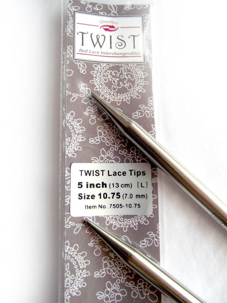 ChiaoGoo Twist 5 Inch (13 cm) Red Lace IC Tips - Knitting Needles MPN 7505