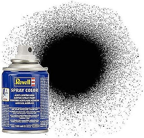 Revell-Germany 100ml Acrylic Black Silk Spray - Hobby and Model Acrylic Paint