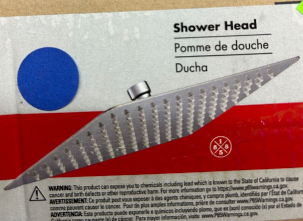 Luxart LE1F12SH18-CP Edge 12" Rectangular Showerhead Polished Chrome