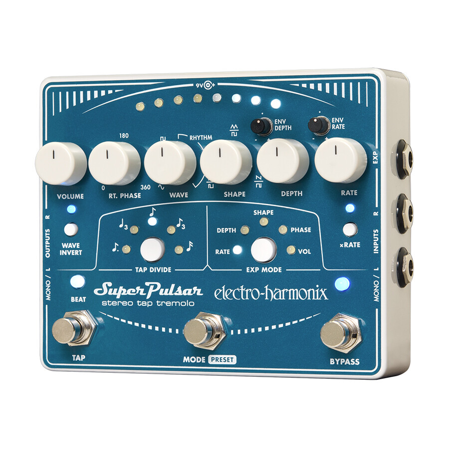 Electro Harmonix Super Pulsar Stereo Tap Tremolo Pedal, New!