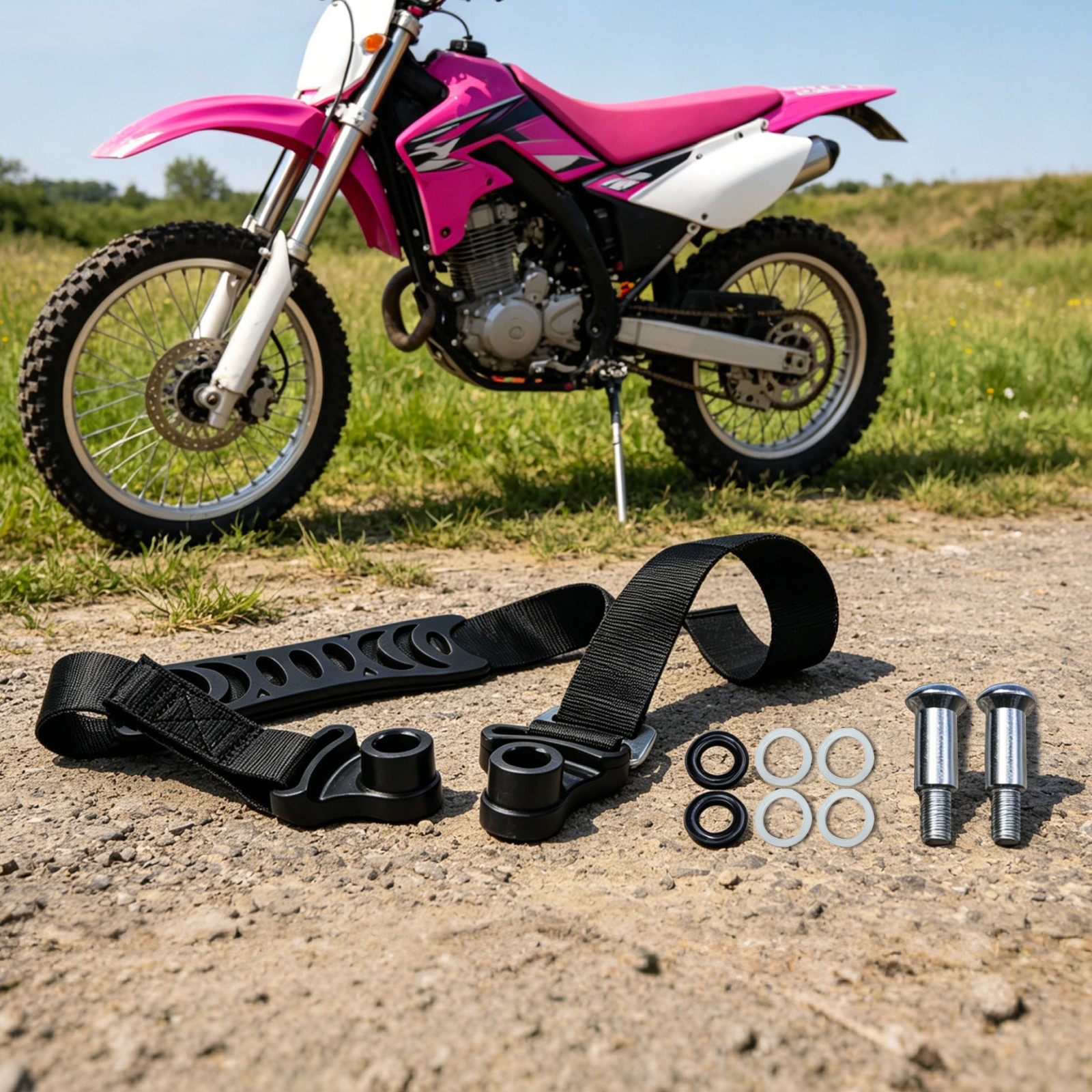 Black Motorcycle Tow Strap, Off-Road Motorcycle Rescue Pull Strap Durable New