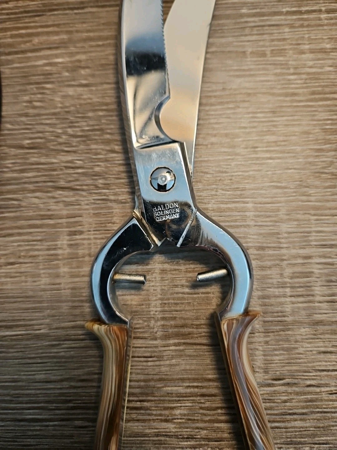 Vintage PRM Solingen Made in Germany Poultry Shears Chrome Scissors EUC