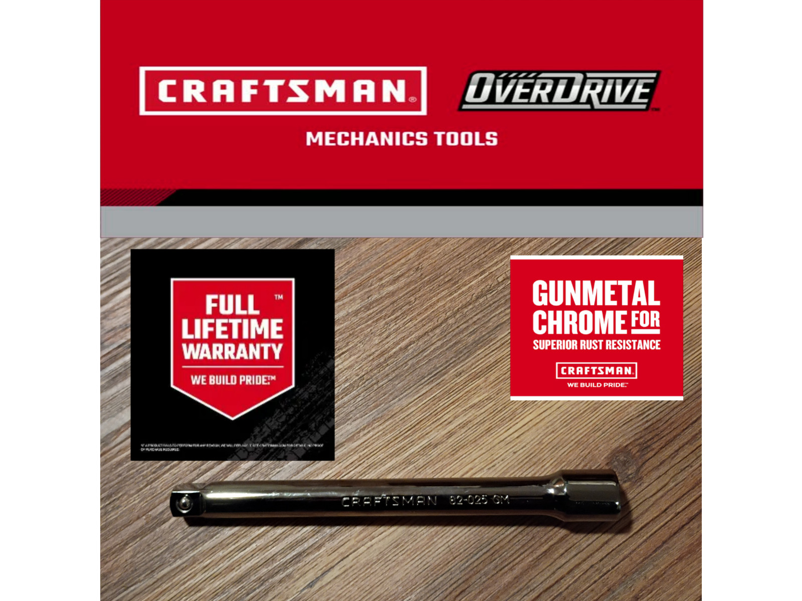 NEW CRAFTSMAN OVERDRIVE  3/8" Drive 6-Inch Extension Bar 82-025GM Gun Metal