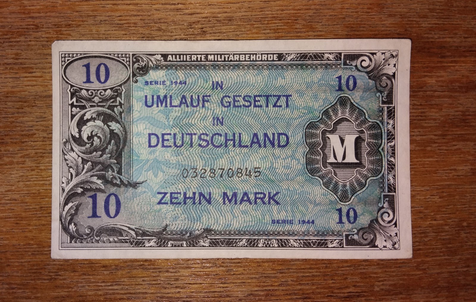 Germany "Military" 10 mark banknote,1944year,normal condition