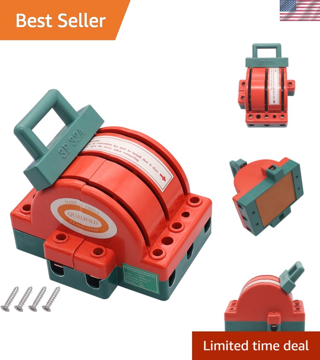 Sturdy 3-Pole Disconnect Knife Switch 32A 220V for Safe Electric Control