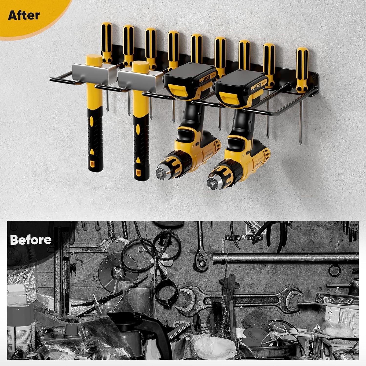 Rust Resistant 3-Tier Heavy Duty Wall-Mounted Tool Organizer for Workshop