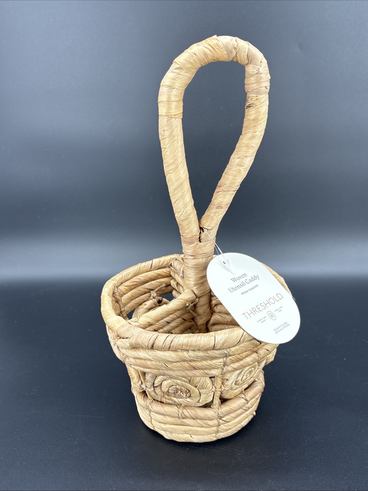 Threshold Woven Utensil Caddy Round Basket Target New Boho Flatware Holder