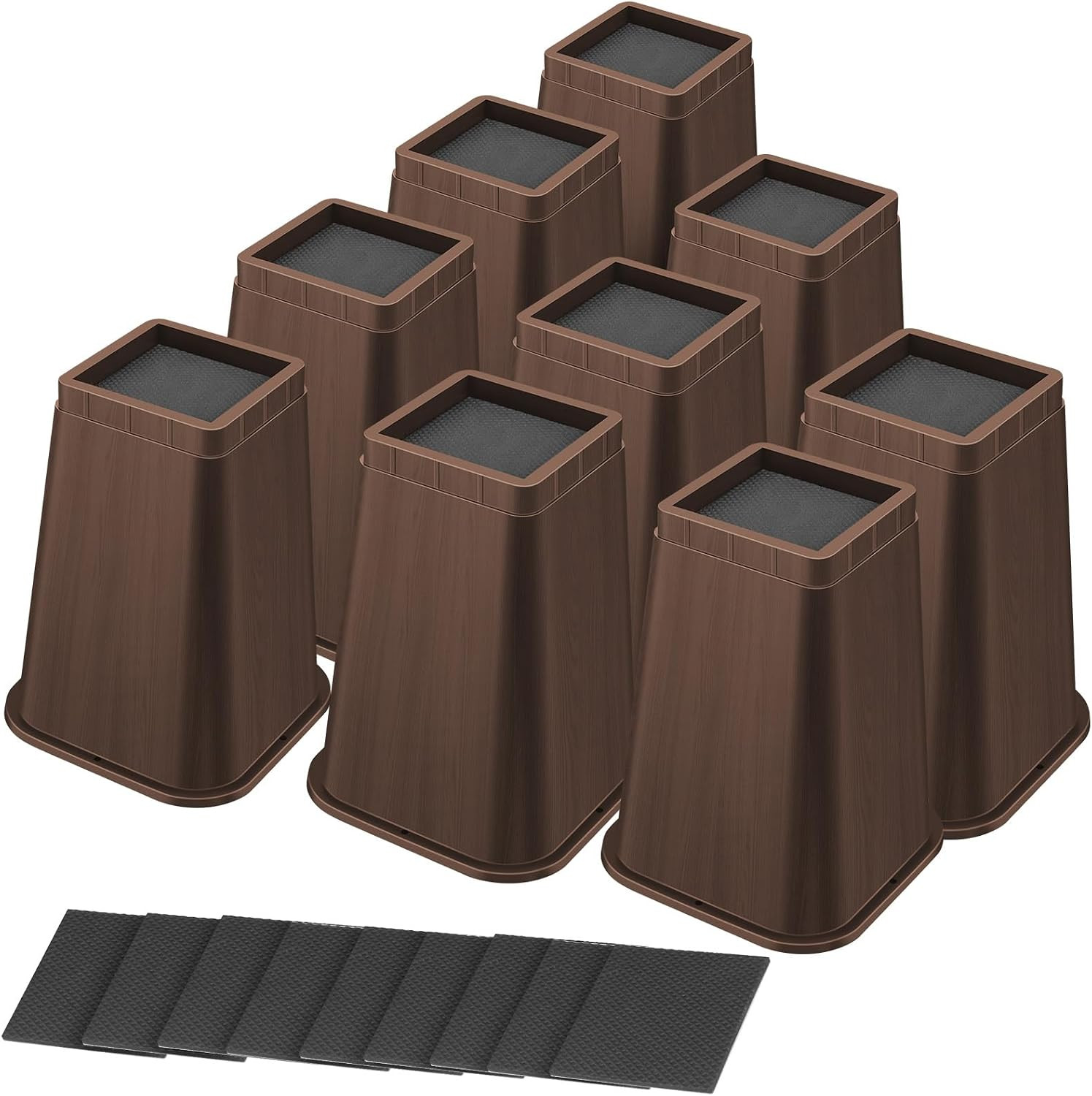 Bed Risers 8 Inch Heavy Duty, Furniture Risers Lifts 12" 8" 4" for Table, Desk L