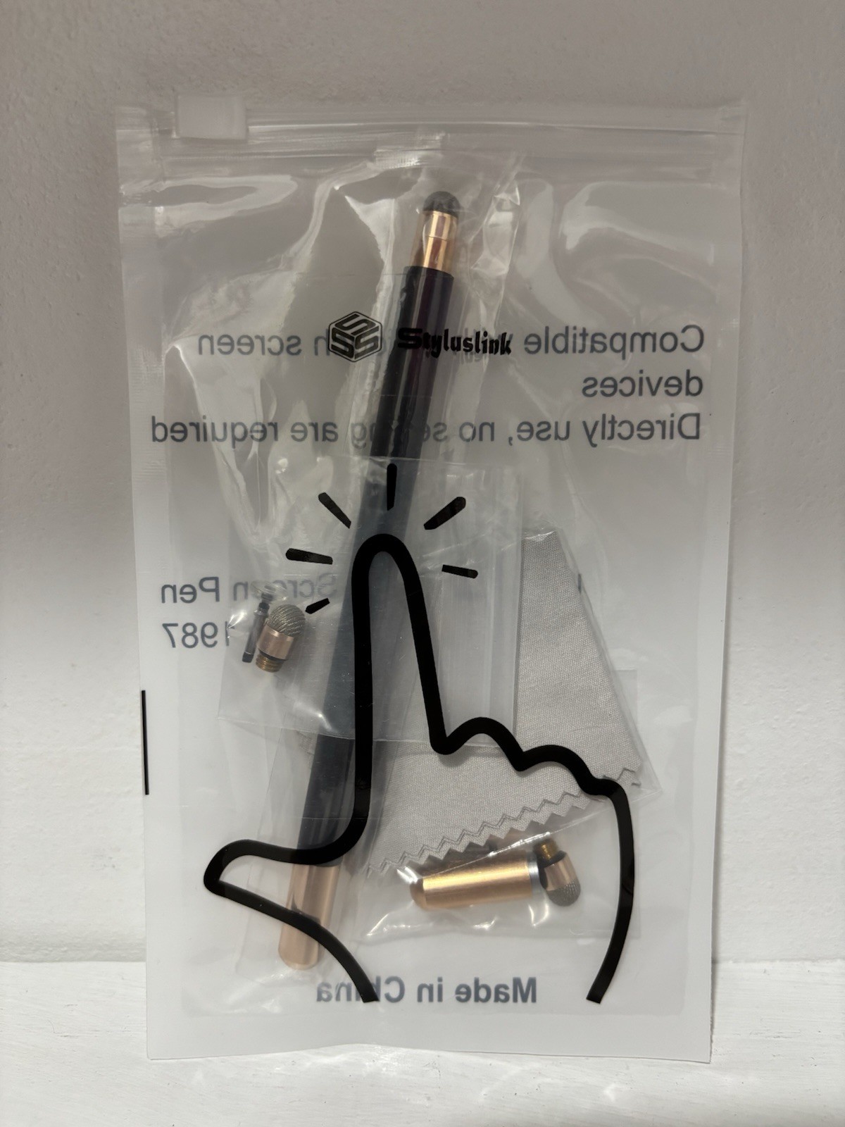 StylusLink 2-in-1 Universal Stylus Pen - All Touchscreens (Black/Gold) Open Box