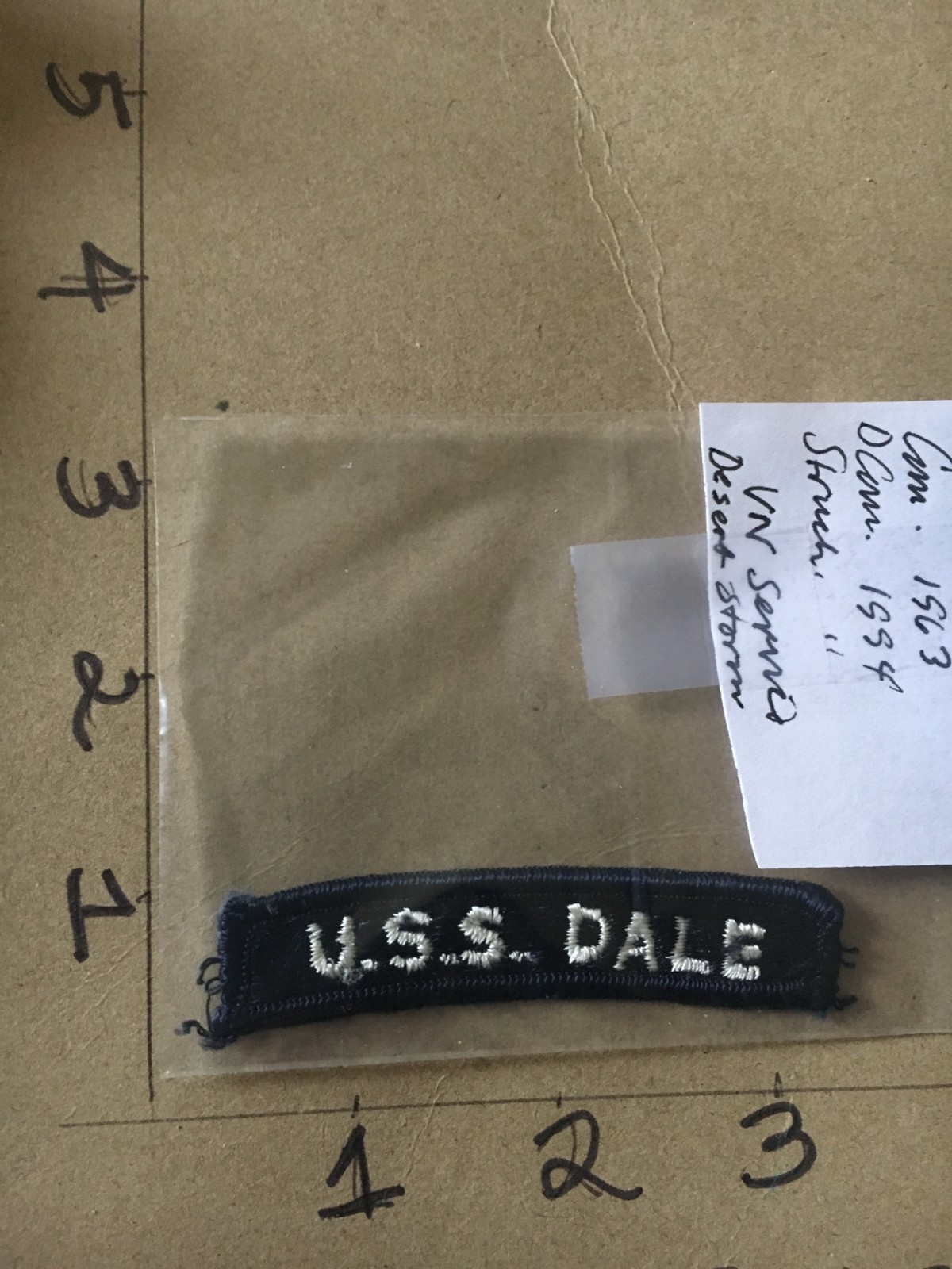 US NAVY SHOULDER STRIP TAB *** rocker *** Patch USS Dale