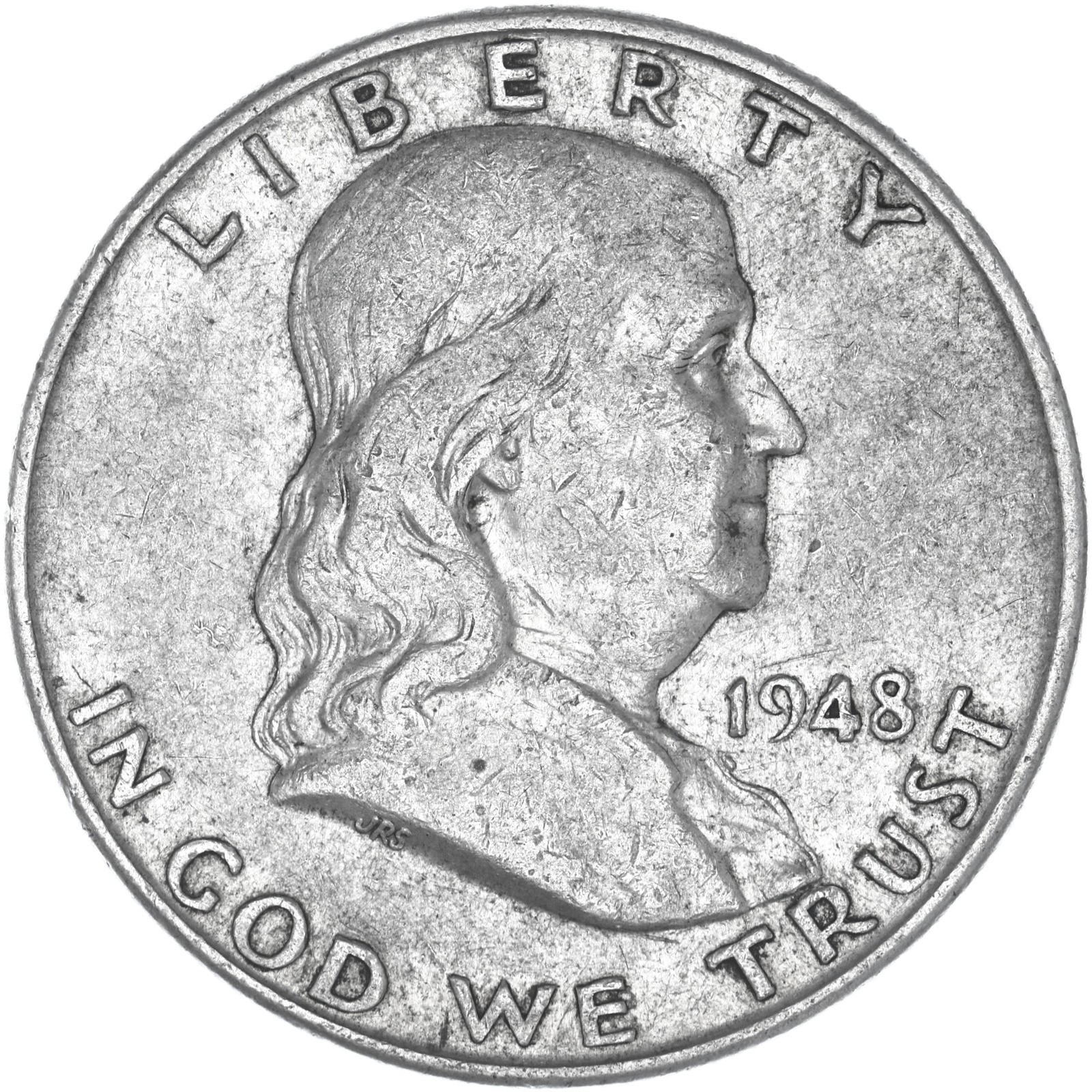 1948 D Franklin Half Dollar Fine 90% Silver