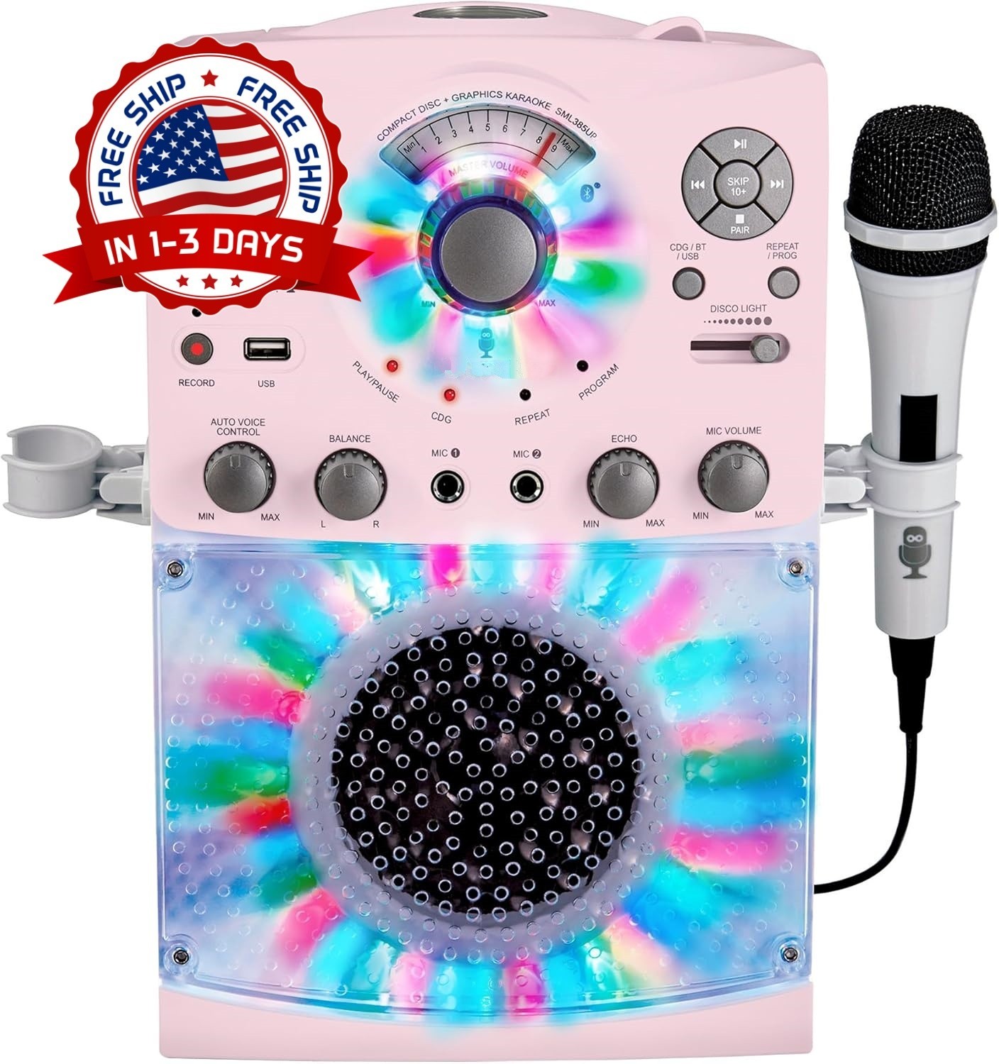 Máquina de karaoke para adultos y niños con micrófono con cable, portátil, NUEVO