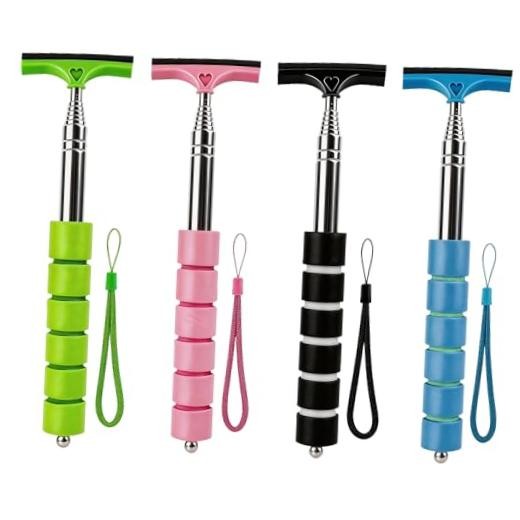 4 Pack All-Purpose Car Rearview Side Mirror Squeegee with Retractable Handle