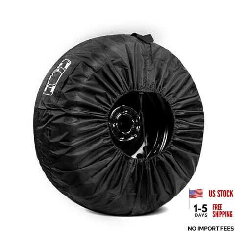 Car Spare Tire Protector, Oxford Cloth Waterproof Anti-scratch 1 PC Black #L
