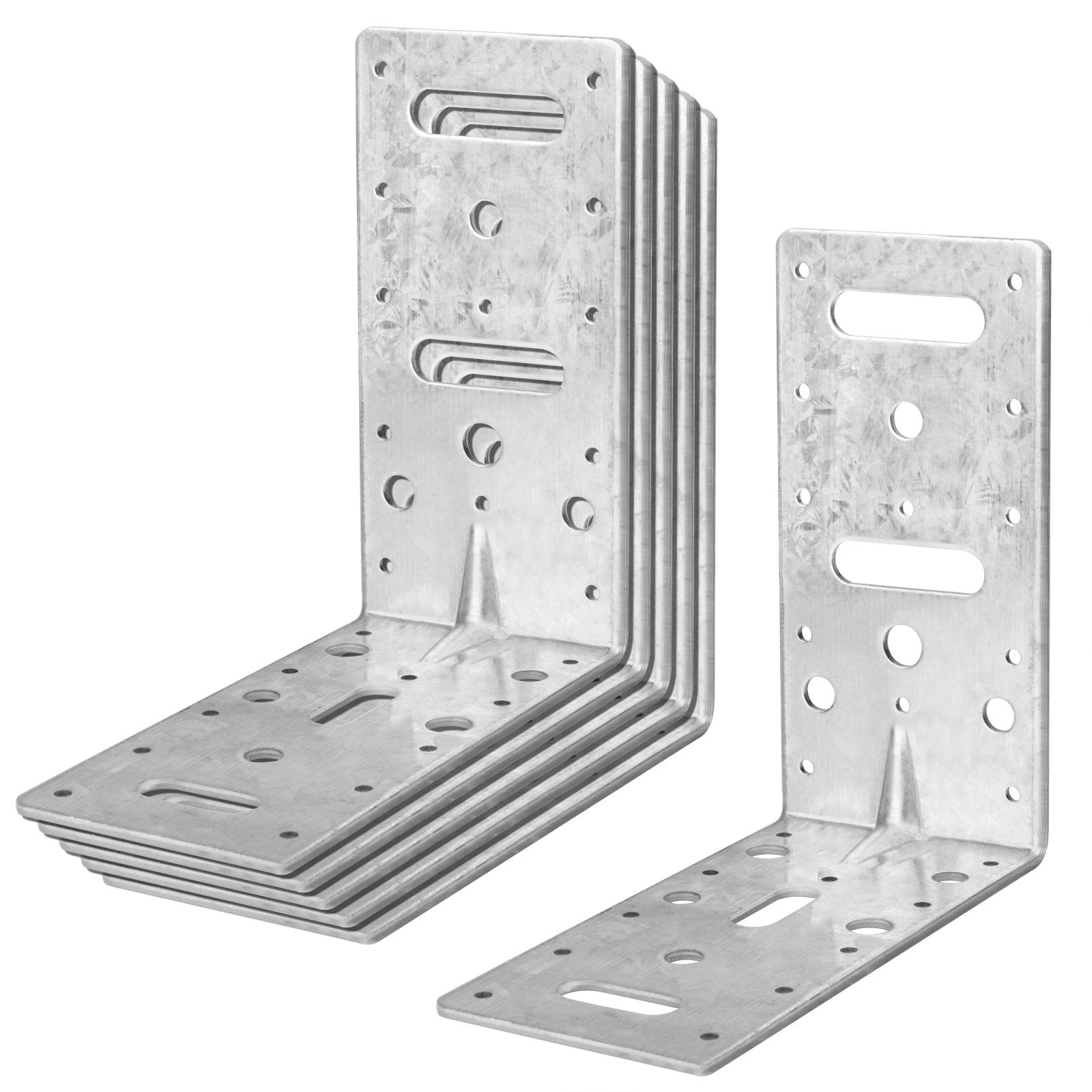 6 PCS 6 Inch Steel L Right Angle Bracket Corner Brace For Wood Max Load 66 Lb