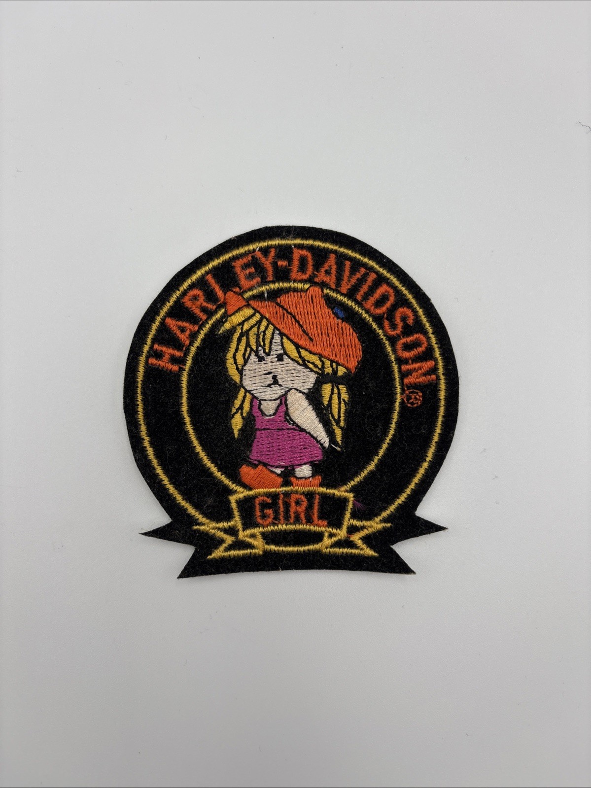 Authentic Vintage Harley - Davidson Girl Patch for Leather Motorcycle Jacket
