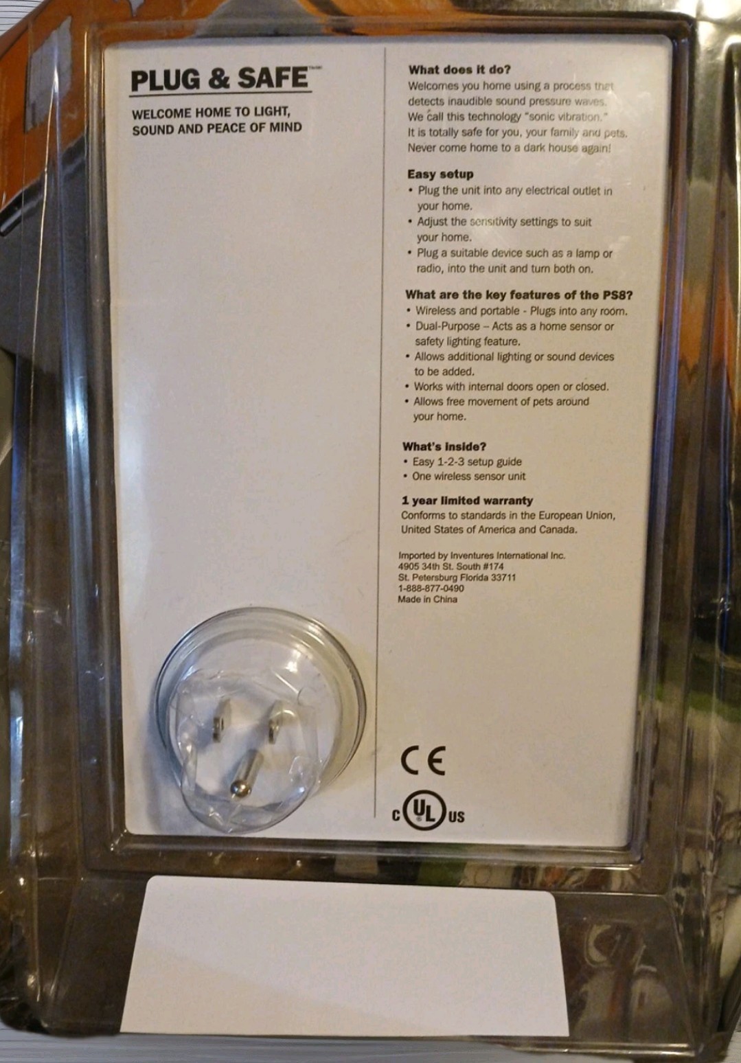 Plug & Safe Wireless Sensor PS8 Some (damage to the packaging).
