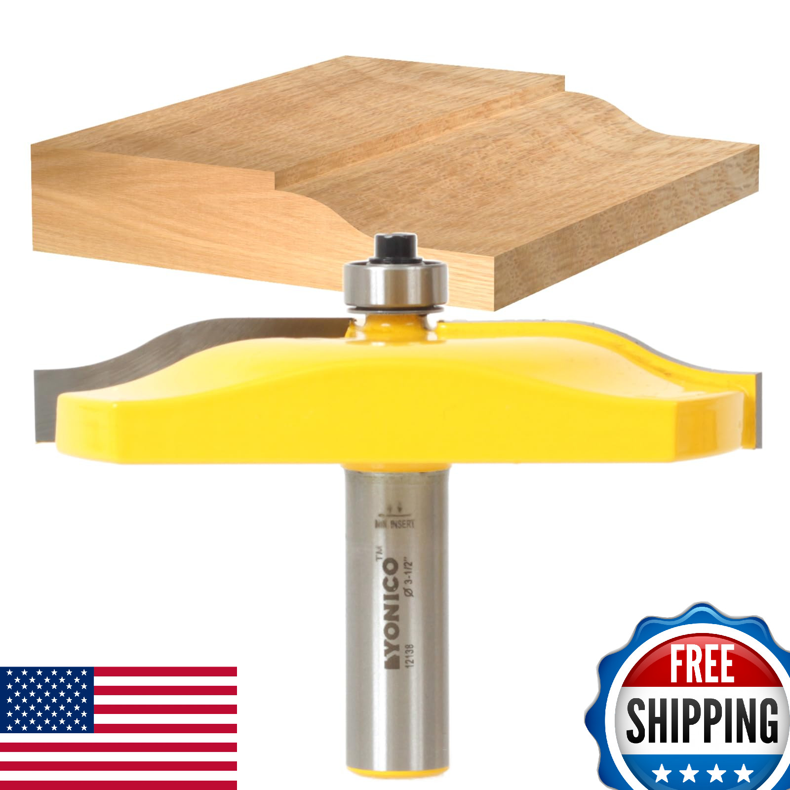 YONICO Raised Panel Cabinet Door Router Bit 3-1/2" Dia Ogee 1/2" Shank