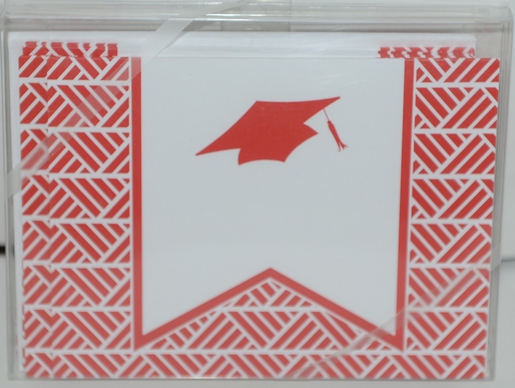 Rosanne Beck 211 0954R Red Folded Note Grad Cap Cards and Envelopes Package 10