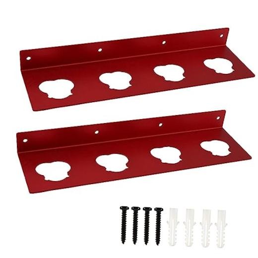 2Pcs Battery Holder for Milwauke-e M-12, Wall Mount 4 Slot Battery Storage red