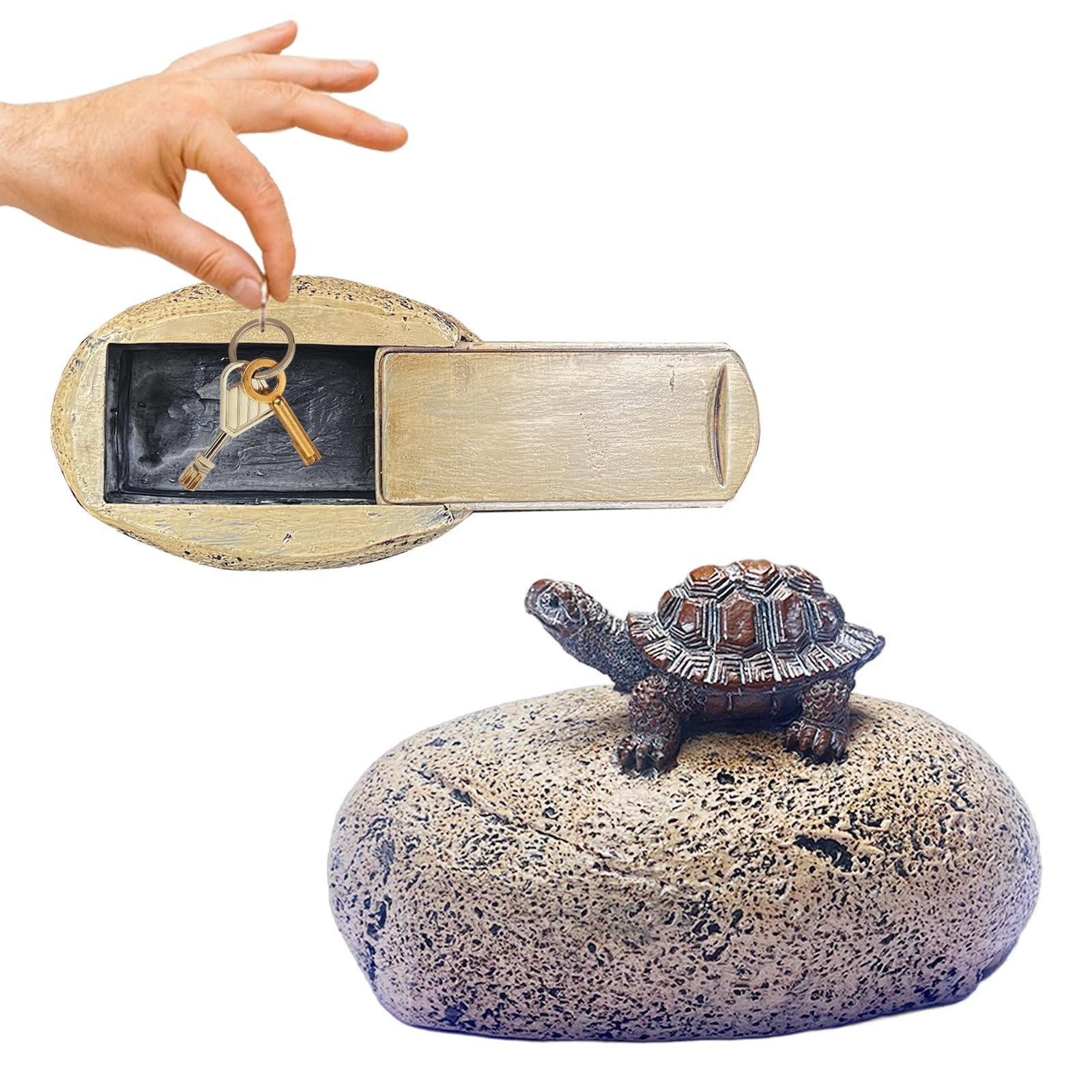 Hide-a-Key Outside Fake Rock, Outdoor Spare Key Holder- Looks & Feels Like Real