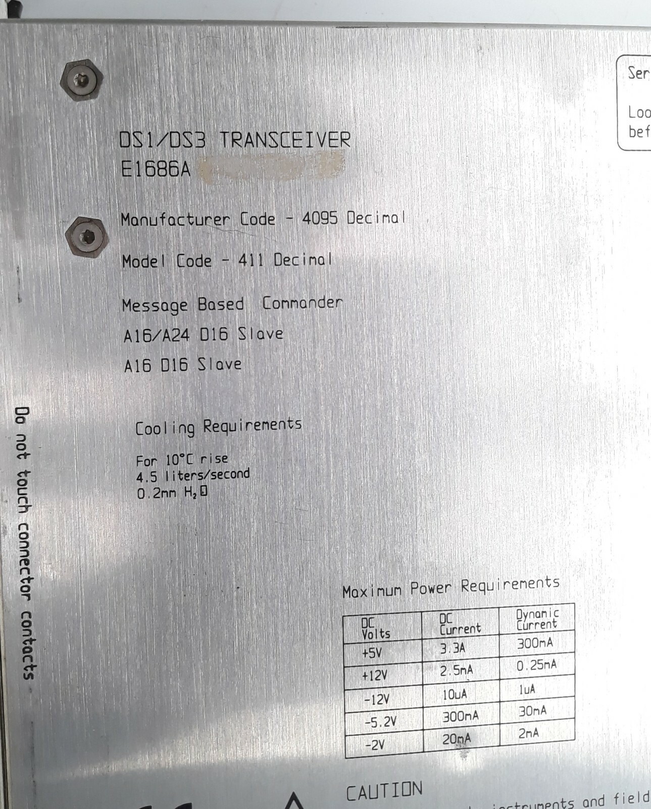 HP E1686A DS1/DS3 Transceiver VXI Module C- Size